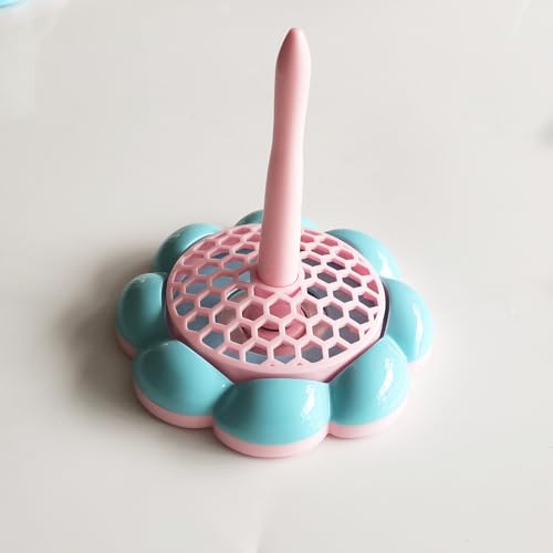 Image of HONEYSEW Yarn Holder Stand for Crocheting, Non-Slip Yarn Ball Holder Dispenser for Knitting, Yarn Spindle Storage Organizer (Pink)