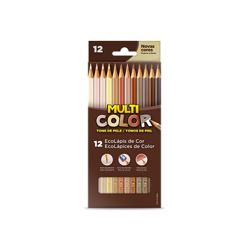 EcoLápis de Cor Multicolor, Tons de Pele, 11.1200NTP, Estojo com 12 Cores