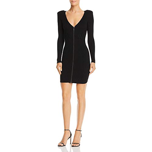 guess black dress gold zipper MARCIANO by GUESS Gwen Zip-Back Dress