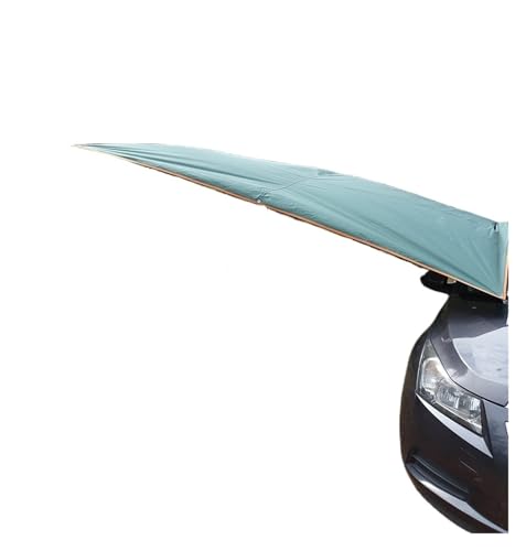 Compatible For Car Side Awning,Waterproof Tarp with Pole, Ropes, Pegs and Suction Cup Anchor, Outdoor Camping Tent Shade(Olive Green,3x5m)