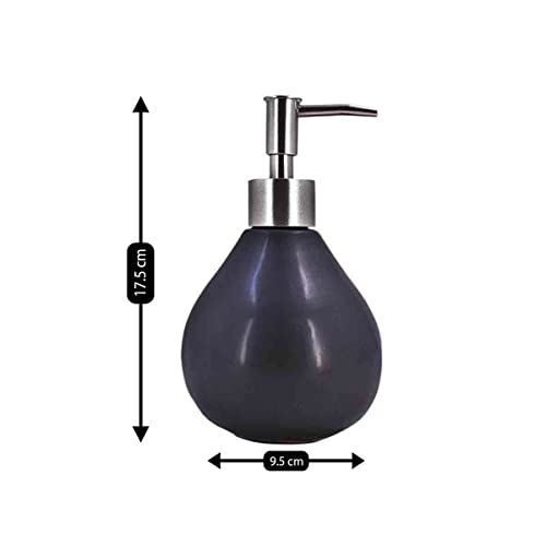 Image of Kookee Ceramic Soap Dispenser with Pump for Kitchen, Bathroom, & Wash Basin, Designer Refillable for Liquid Handwash, Shampoo & Lotion, Leakproof, Set of 1 (8013)