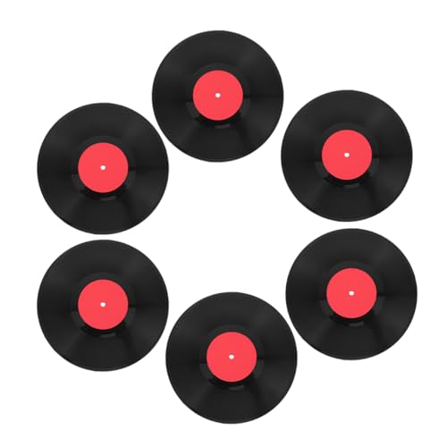 Disque vinyle mur retro decoration de 6 pieces avec supports muraux