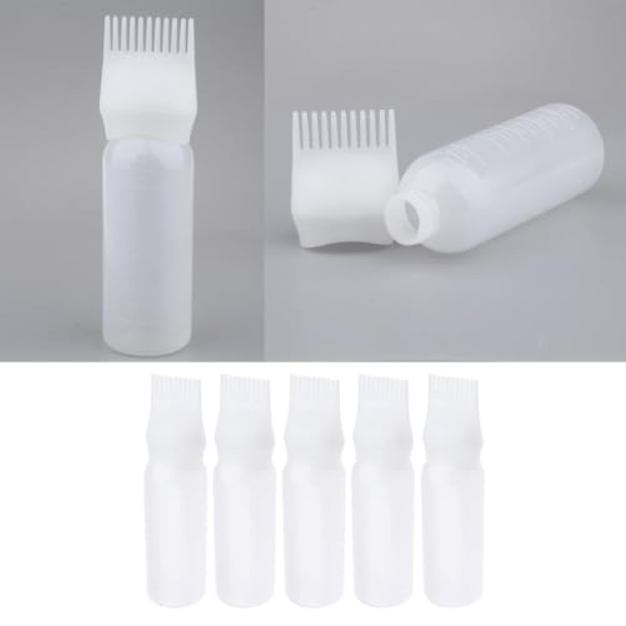 5Pcs Empty Hair Dye Applicator Dispensing Brush Salon Coloring Bottle