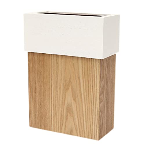 ZHZ-DT Madera compacta Rectangular Bucket Moderno Basura para Oficina Dormitorio Cuarto de baño Sala de Estar Armario de Basura Cubo (Size : 30x14x65cm) Cover