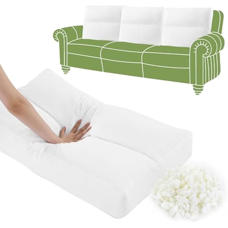 HOMBYS 3 Packs Shredded Foam Couch Back Cushion Replacement, Stuffing & Supportive Sofa Waist Cushion, Lumbar Support Pillow for Sofa & Couch, Removable Back Pillow,(24x18)