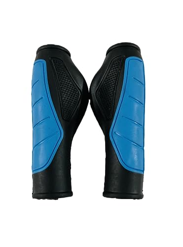 Image of Cycle Handle Grip Set 12.5cm Dual Color Non Toxic Soft Rubber Anti-Slip MTB /City Bicycle Bike Multicolor (Blue)