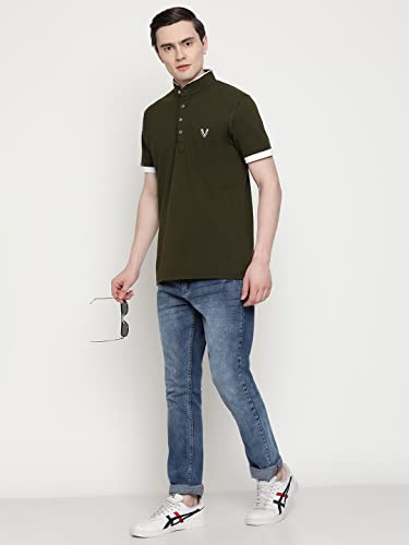 Image of UZARUS Men's Solid Cotton Regular Fit Polo T-Shirt
