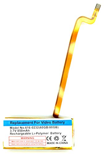 Sintech.DE Limited Battery Compatible for iPod Video 60-80GB/iPod Classic 160GB, 850 mAh