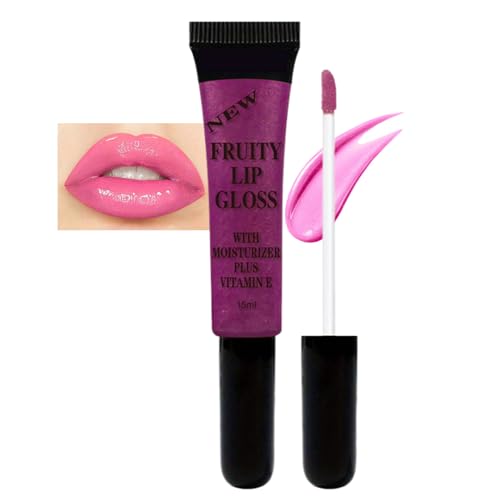 Pink Lip Gloss Smooth Liquid Lipsticks, Light Pink Lipgloss, Moisturizing Long Lasting Lipstick, Silky Not Fade Non-sticky Plumping up Lip Stain, Gift for Women & Girls
