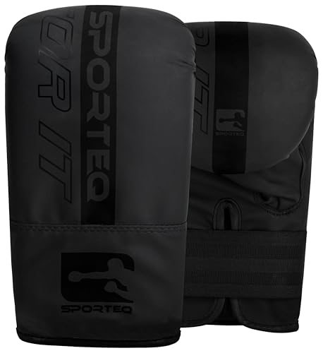 Sporteq GO Series - Guantes de boxeo, guantes de cuero para boxeo, MMA, Muay Thai y Kickboxing, guantes de gimnasio para saco de boxeo, almohadillas y entrenamiento de pelota de velocidad