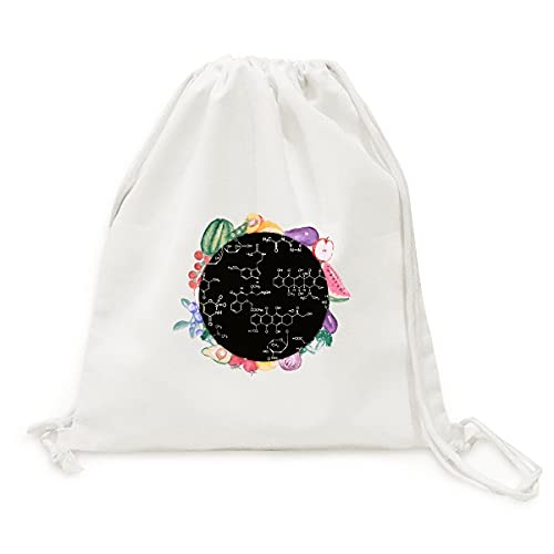 Sac en tissu pliable à sangle cabas réutilisable fruits légumes imprimé science