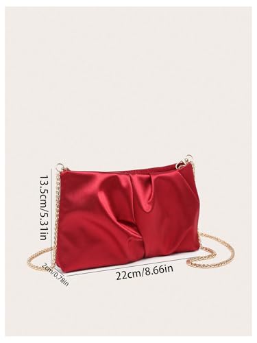 Image of GORGLITTER Women's Evening Bag Birthday Wedding Party Prom Handbag Small Dressy Formal Purse Pleated Satin Clutch