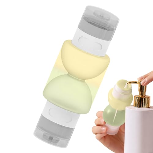 Botellas de aseo – Tubos de silicona recargables a prueba de fugas, recipientes de tamaño de viaje de doble extremo | Botellas aprobadas por aerolíneas para champú, acondicionador, loción, protector