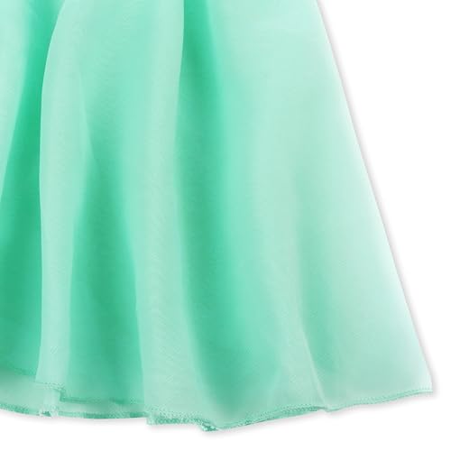 Image of EQSJIU Ballet Leotards for Girls with Removable Skirt Combo Tie Ruffle Sleeve Outfit