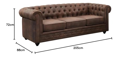 Vente-unique-Couchgarnitur 3+2+1 - Microfaser - Vintage-Look - Chesterfield – Bild 3
