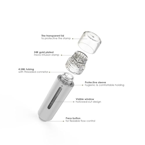 Aquapen Micro Titanium Infusion Derma Stamp Microneedle For Skin Care Face Lips Hair Scalp Derma Roller Alternative Beauty Tool Microneedling Serum Applicator Microneedling Pen thumb #2