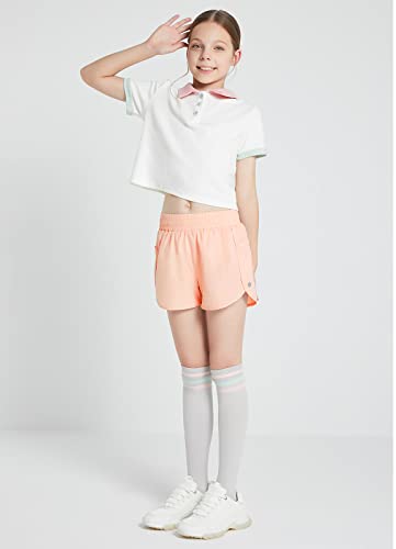 Baleaf Girls' Soccer Athletic Running Shorts With Liner Kids Workout Tennis Basketball Cheer Pocketed Shorts Light Pink M #TOP5
