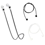 2pcs Magnetic Anti-Lost Straps, Sport Earbud Lanyard Strap Soft Silicone Anti-Lost Straps Compatible with AirPods Pro/3/2/1,Neck Rope Cord for Running,Fitness,dancing(Black+white)