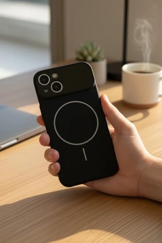 Image of Back Cover for iPhone 15 Plus |Convert to 17 pro /17 Pro Max Style Premium Back Glass Converter Cover Magnetic Case for iPhone 15 Plus |Convert to 17 pro /17 Pro Max (Black)