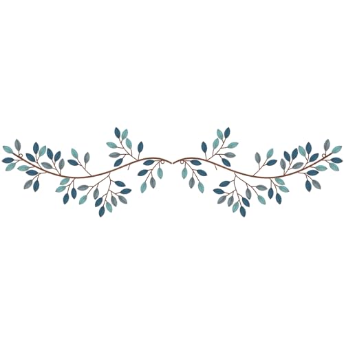 Hotop 2 Pieces Metal Tree Leaf Wall Decor Vine Olive Branch Leaf Wall Art Wrought Iron Scroll...