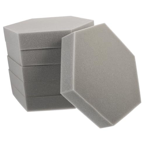 6 paneles hexagonales para amortiguación acústica, alta densidad, tratamiento acústico para hogar, oficina y estudios, fácil instalación, resistentes al fuego, color gris miniatura 1