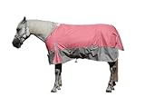 LEAFOREST 1200D strapazierfähige Pferddecke, 200g/m² Wattierung wasserdichte atmungsaktive Outdoordecke, Pflegeleichte Regendecke für Pferde,Winterdecke rosagrau 145cm