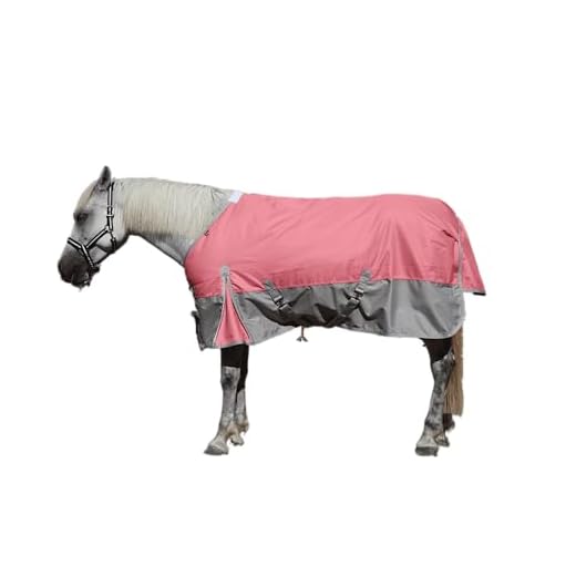 LEAFOREST 1200D strapazierfähige Pferddecke, 200g/m² Wattierung wasserdichte atmungsaktive Outdoordecke, Pflegeleichte Regendecke für Pferde,Winterdecke rosagrau 135cm