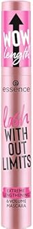 essence | Lash Without Limits Extreme Lengthening & Volume Mascara (01 | Extra Black) | Volumizing & Lengthening | Vegan, Cruelty Free & Paraben Free