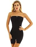 Yartina Women's Sexy Lingerie Strapless Tube Dress Erotic Sheer Babydoll Mini Dress Chemise Black One Size