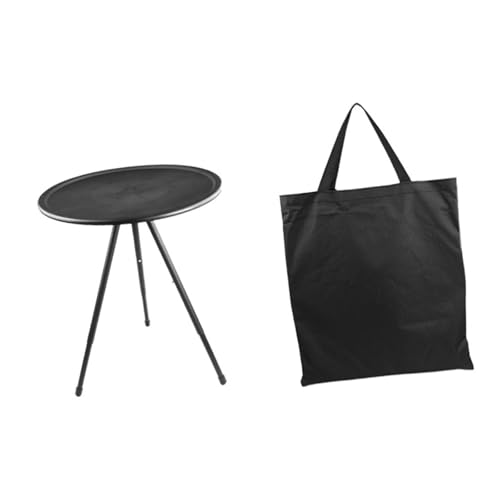 F Fityle Mesa de Camping Ajustable, Redonda, versátil, práctica y Desmontable, con Patas Ajustables para Acampar al Aire Libre, Pescar o Hacer barbacoas.