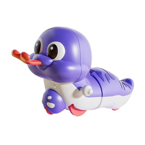 Image of Cute Wind-Up Duck Toy for Kids, Manual Clockwork Walking Duck, Colorful Cartoon Animal Toy for Toddlers & Children (Purple Duck)