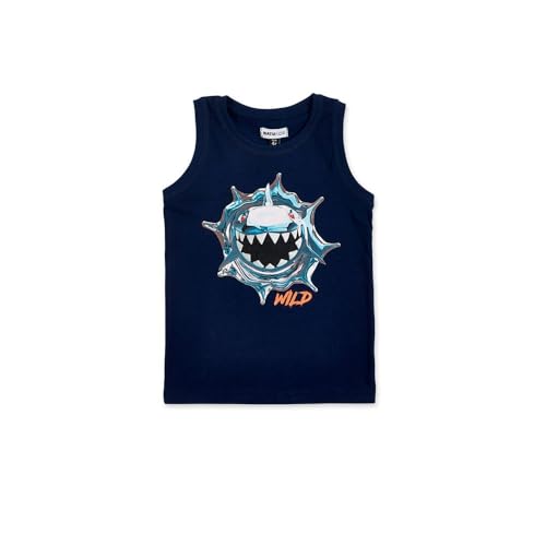 Tuc Tuc Camiseta sin Mangas de niño en Azul Marino y Estampado Frontal