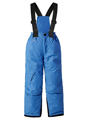 Therm Girls Boys Snow Pants, Waterproof Insulated Convertible Bib Snow Suit - Black