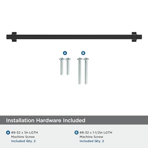 Image of Amerock Davenport 12-5 /8 inch (320mm) Center-to-Center Matte Black Cabinet Pull, BP36698MB