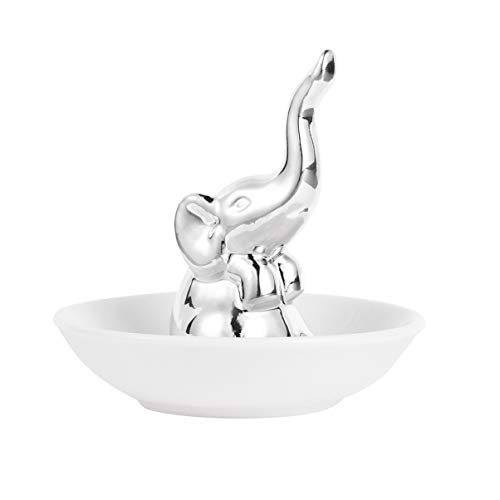 Veemoon Porte-Bague Éléphant Bibelot Cadeaux Éléphant pour Femme Porte-Bague en Céramique Porte-Bague Éléphant Drôle Porte-Bague Éléphant pour Femmes Filles Stockage Collier Bracelet Cover