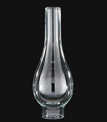 B&P Lamp 2 Inch by 9 3/4 Inch Italia Bombe Clear Glass Lamp Chimney for Vintage and Antique Style Globes