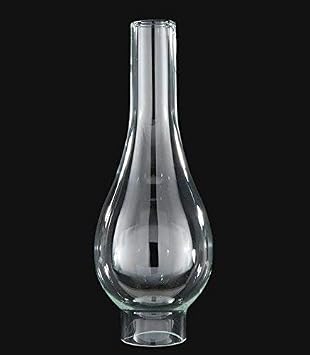 B&P Lamp 2 Inch by 9 3/4 Inch Italia Bombe Clear Glass Lamp Chimney for Vintage and Antique Style Globes