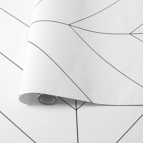 Lxcreat Peel And Stick Wallpaper Stripe Removable Wallpaper 17.71 In X 511 In Black/White Self Adhesive Wallpaper Modern Durable For Home Decoration Old Furniture Renovation #TOP2