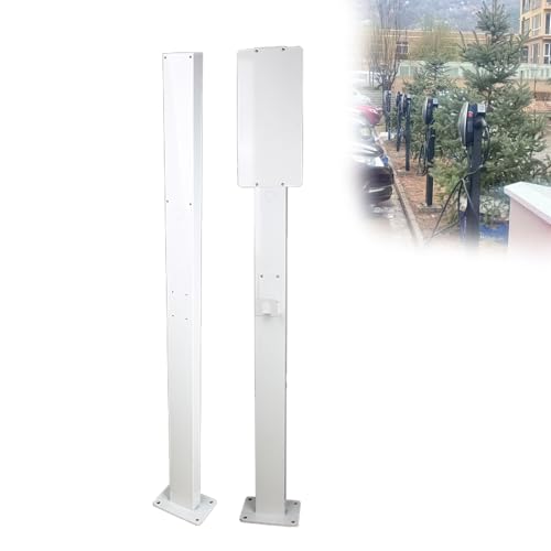 Borne de recharge VE : poteau de support extérieur blanc de 170 cm