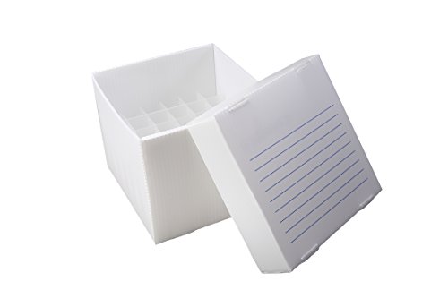 Heathrow Scientific HS120391 True North Flatpack PP Freezer Boxes, 36 Place, 15 mL, Natural (Pack of 10)