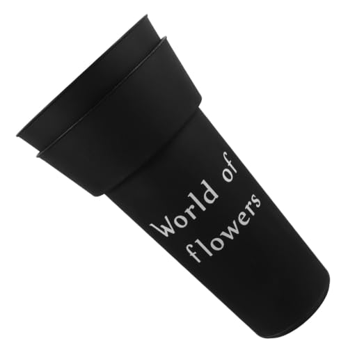 Cubo para flores plástico negro resistente de 2 piezas VILLCASE 2