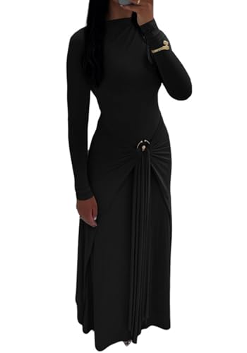 Geulis Long Sleeve Spring Fall Maxi Dress 2026 Elegant Bodycon