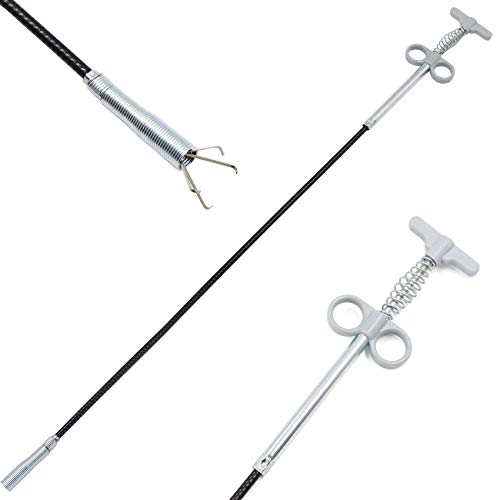 Flexibler Greifer Flexibler Krallengreifer, Rohrreinigungswerkzeug, Greifwerkzeug (Federdrucksystem), 4 Klaue Multifunktion Werkzeug Grabber für Küchenspüle, Badezimmer Spülbecken, 90 cm, 1 Stücke