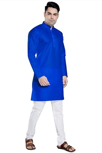 Image of DIVISIVE Men's Plain Cotton Blend Linen Slim Fit Kurta Pyjama Set