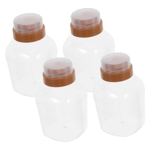 BAZEITFLOW 4pcs Recipiente De Miel De Plástico Recargable Con Tapa De 720 Ml De Miel Biberina De Dispensador Cocina Use Frasco De Almacenamiento De Miel A Prueba De Fugas Con Tapa Para Salsa