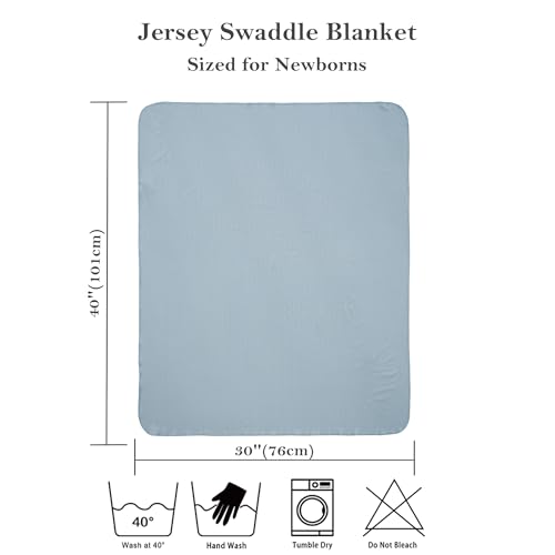 Image of Viviland Jersey Swaddle Blanket, Ultra Soft Stretchy Receiving Blanket, Newborn Swaddle Wrap for Boys & Girls, 40 x 30 inches, 2 Pcs