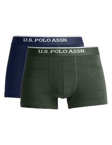 Image of U.S. Polo ASSN. Mens ET004 Anti Microbial Cotton Stretch Essential Underwear Trunk -Pack of 2