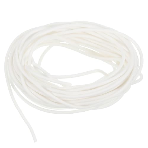 uxcell Silicone Foam Seal Strip, 1.5mm(0.06") Dia 5.5 Meters(18.04 Ft) Long Sponge Rubber Weather Seal Strip Round Rubber Cord Solid for DIY Warehouse, Pads, Foam Tubing, Crafts - White