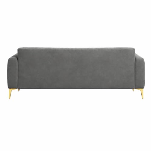 Image of Hermione Luxe Velvet-Suede Fabric 3 Seater Sofa | Comfortable Seating | Modern Sofa for Living Room - (Dark Gray)