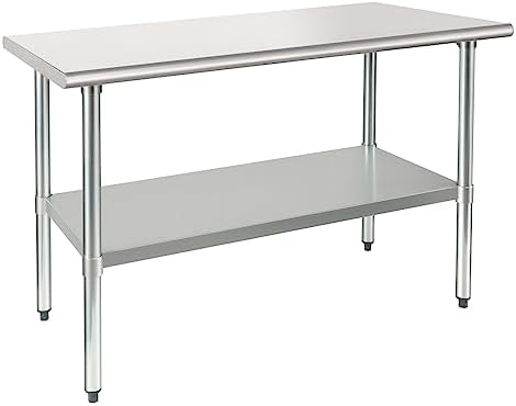 HARDURA Stainless Steel Table 30 X 48 Inches With Wheels Casters NSF Heavy Duty Commercial Prep Table With 2" Backsplash And Adjustable Undershelf For Restaurant Kitchen Home And Hotel - View #8